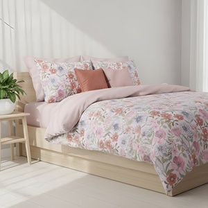 ชุดผ้าปูที่นอนลายดอกไม้ผ้าคอตตอนเพอร์เคล 200 เส้นด้าย ชุดเครื่องนอนโรงแรม 3 ชิ้น ขายส่ง ชุดเครื่องนอนแบบเป็นมิตรกับสิ่งแวดล้อม ซักได้ - Product Image 4