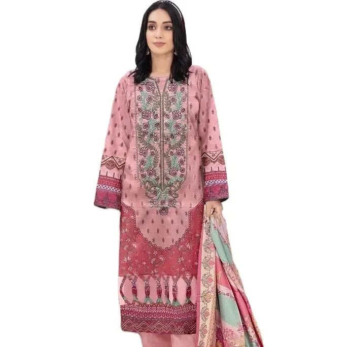 Trajes de Shalwar Kameez de Pakistán e India en tela de césped, ropa formal, trajes de 3 piezas Creation Lawn para mujer, traje de césped de tres piezas