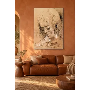 Fida Dali, visage barbu mordant une chaussure, impression sur toile - Product Image 2