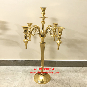 Gold Embossed Candelabra with Flower Bowl Unique Design Party & Christmas Decoration Handmade Luxury <b>Candle</b> Holder with 4 Arms - Product Image 4