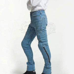 Pantalon en jean droit pour homme, 100% coton, coupe ample et décontractée, tenue décontractée confortable pour les voyages en week-end et les activités de plein air - Product Image 2
