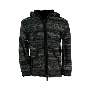 Premium Collection veste en laine mérinos tricotée à la main veste du népal veste Strick à capuche faite à la main au népal - Product Image 3