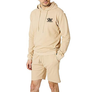 Ensemble de sweats à capuche respirants de couleur unie pour hommes conception personnalisée Streetwear durable ensemble de shorts à capuche pour hommes - Product Image 3