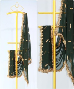 Costume deux pièces ou trois pièces noir avec dupatta en soie georgette brodée, design moderne pour femmes, tenue de fête de mariage - Product Image 1