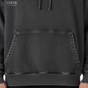 Personnalisable poids lourd lavage à l'acide sweat à capuche 85% coton 15% polyester goutte épaule conception brodé Logo cordes décontracté hiver - Product Image 5