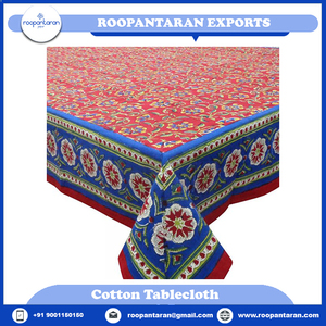 Nappe en coton design moderne blanc avec bloc à la main imprimé au prix de gros Nouveau fabricant indien - Product Image 6