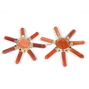 Aventurine pêche sept pierres Chakra Style Feng Shui générateur d'énergie sculpté Agate décor à la maison amour Style guérison mascotte voiture - Product Image 1