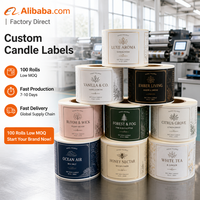 Étiquettes personnalisées en vinyle résistant à la chaleur pour pots de bougies, autocollants adhésifs imperméables en rouleau pour bougies parfumées, impression de logo personnalisée