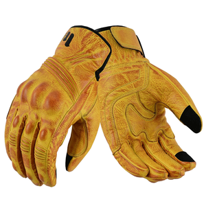 Dual Protect Men's Winter Leather Motorbike Gloves with Hard Knuckles Touchscreen Custom Auto Racing Motorcycle Wear for Bikers - Product Image 1