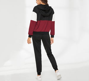 ชุดวอร์มแนวสตรีทแบบมีฮู้ดและกางเกงวอร์มสำหรับใส่วิ่งแนวสตรีทแบบมีซิปสำหรับฤดูหนาวตามสั่ง - Product Image 4