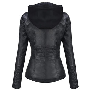 Chaquetas de cuero de alta calidad para mujer, chaqueta de piel auténtica de oveja negra gruesa para mujer, chaquetas de cuero personalizadas para mujer al por mayor - Product Image 2