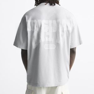 Nueva Camiseta de algodón de lujo 100% para hombre, ajuste holgado con poco hombro caído, marca en blanco, Top de gran tamaño, peso de tela de 200 gramos - Product Image 4