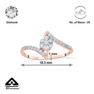 Floral Swirl <b>Cocktail</b> Rose <b>Gold</b> Diamond <b>Ring</b> - Product Image 6