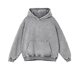 2025 hiver Vintage Style 350GMS Terry surdimensionné pull à capuche personnalisé lavage à l'acide 100% coton DGT impression poche en gros pour hommes - Product Image 2