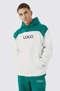 Ensemble sweat-shirt et pantalon de survêtement surdimensionné en coton 100% avec logo personnalisé, nouvelle couleur contrastée, pour homme et femme, hiver - Product Image 5