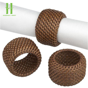 Anneaux de serviette en bambou fabriqués à la main porte-tissu Style bohème couleur personnalisée écologique mariage maison Table utiliser - Product Image 2