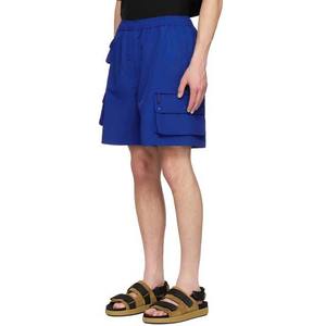 Short de vêtements pour hommes surdimensionné uni de couleur bleue avec poches cargo Short de jogging d'été en coton polyester décontracté pour hommes à vendre - Product Image 3