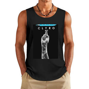 Vente chaude Hommes Graphique Imprimé Coton Débardeur Doux Chemise Sans Manches pour Décontracté Léger Tissu Sport Débardeur en Vente - Product Image 1