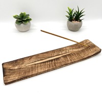 Brûleur d'encens en bois classique de qualité supérieure avec plaque métallique pour une combustion propre et la collecte des cendres, disponible en promotion