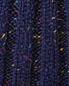 Gorro de Punto Azul Marino de Invierno con Pompón Multicolor, Mezcla de Lana Cálida, Puño Acanalado, Fabricante Personalizado, Unisex, Ropa de Invierno - Product Image 3