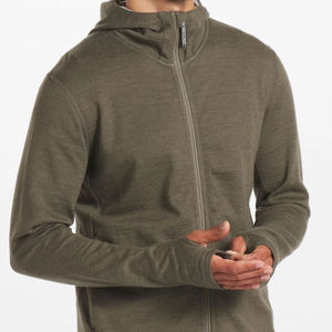 Sweat à capuche en polaire polyester/coton pour homme, coupe classique, design personnalisé avec poche zippée, respirant, séchage rapide, uni, teinture unie, pour l'hiver - Product Image 3