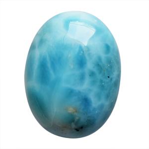 Cabujón de Larimar del Mar Caribe Natural, forma ovalada, tamaño 3-21 MM, piedra de Stefilia pulida lisa de República Dominicana - Product Image 1