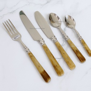 Juego de cubiertos de acero inoxidable con mango de hueso antiguo Natural de nuevo estilo para decoración de mesa de boda y alquiler de bodas - Product Image 6