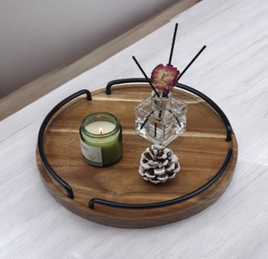 Acacia Wooden <b>Platter</b> and Plates Customized Dessert <b>Platter</b> for Restaurant Kitchen Decorative Rounded Tray Wholesale Exporter - Product Image 5