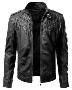 New Custom Made <b>Men's</b> Genuine <b>Sheepskin</b> Leather <b>Jacket</b> Slim Fit Biker Motorcycle Casual Wear with Zipper Leather <b>jacket</b> for <b>men</b> - Product Image 1