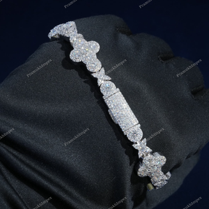 Pear & Round Cut Moissanite Diamond 925 Sterling Silver Hip Hop Ice Out Luxury Classic Style <b>Tennis</b> Bracelet Manufacturing India - Product Image 2