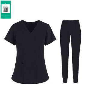 Conjuntos de uniformes de Enfermería de calidad superior para mujer, logotipo personalizado, uniformes de hospital OEM, lona transpirable antiarrugas transpirable - Product Image 4