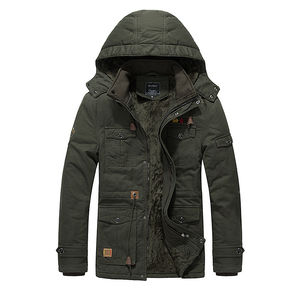 Vente en gros 5XL Veste d'hiver pour hommes à capuche en coton polaire réversible grande taille imperméable loisirs Cargo veste mode épaissie - Product Image 6