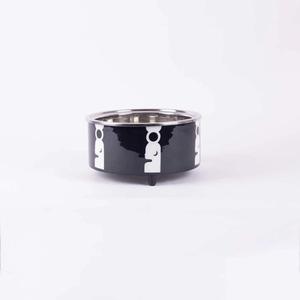 Casserole de luxe en acier inoxydable dans une marmite extérieure noire brillante avec couvercle rond en métal pour servir des aliments - Product Image 6