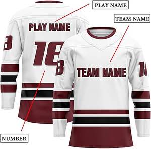 ชุดเสื้อกีฬาฮ็อกกี้น้ำแข็งระเหิดแบบกำหนดเอง2025ชุดเสื้อผ้าสำหรับสโมสรทีมมืออาชีพแบบเย็บตะเข็บผ้าทวิล - Product Image 6