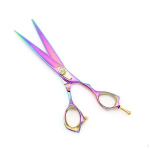 2 tijeras de corte de pelo de peluquero de varios colores arcoíris, comprar tijeras para el cabello, cubiertos deslumbrantes, hogar Personal limitado privado - Product Image 3