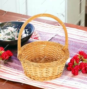 น่ารักใหม่ Handmade เก็บตะกร้าหวายสําหรับปิกนิกอาหารเครื่องดื่มของเล่นของขวัญคริสต์มาสแปลกใหม่สําหรับหญิง - Product Image 2