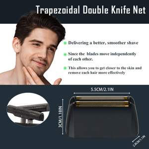 1 Paquete de Repuesto de Alta Resistencia para Afeitadora Eléctrica de Doble/Triple Cuchilla, Barra de Corte de Lámina Dorada, Lavable, Alimentación USB, para Afeitado Facial - Product Image 6