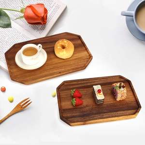 Bandeja hecha a mano de madera de acacia con diseño moderno, tamaño y forma personalizables, acabado de alta calidad para restaurante y uso doméstico - Product Image 5