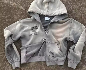Fabricant de gros de haute qualité 100% coton pour hommes Stone Washed Winter Boxy Sweatshirts personnalisés poids lourd Acid Hoodies - Product Image 5