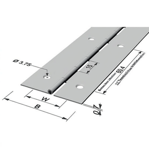 Charnières de meubles en fer plaqué laiton PG, charnière à tige de 600 mm avec largeur de charnière ouverte de 32 mm et épaisseur de matériau de 0,7 mm - Product Image 3