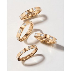 Bague d'éternité en diamant cultivé en laboratoire certifié GIA/IGI en or 10 carats Bague de mariage/de fiançailles en diamant taille émeraude Bague de mariage en or blanc - Product Image 2