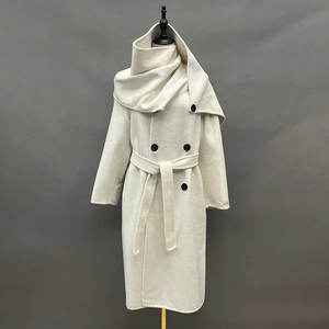 Abrigo Largo de Lana y Cachemira de Doble Cara para Mujer, Invierno, Doble Botonadura con Cierre de Botones, Tejido Liso Teñido Transpirable - Product Image 6