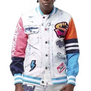 Chaqueta Universitaria Personalizada OEM 100% Lana para Hombres Adultos y Jóvenes, Chaqueta de Invierno de Talla Grande con Diseño Bordado y Mangas de Cuero - Product Image 4