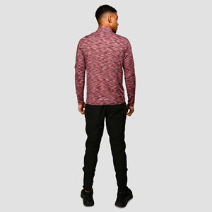 Logo réfléchissant léger respirant rouge Cardinal 88% Polyester 12% élasthanne coupe Slim hommes Trail 1/4 Zip manches longues chemise - Product Image 4