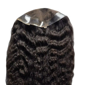 Topper de Cabello Humano Remy 100% con Ondas Profundas y Monofilamento para Mujer, Cabello Taz BD Importado de Bangladés - Product Image 4