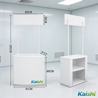Comptoir d'exposition promotionnel portable pliable personnalisé en PP pour salons professionnels et événements marketing avec roulettes