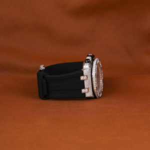 Reloj de Acero Inoxidable Estilo Hip Hop con Correa de Cuero, Resistente al Agua, Esfera Analógica, Cristal para Hombre - Product Image 4