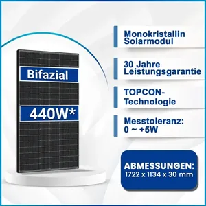 36X 440W Módulo PV de vidrio-vidrio bifacial - Product Image 2