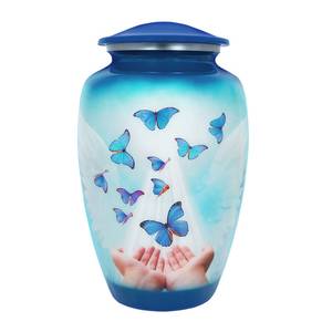 Urnas de cremación de mariposa para cenizas humanas Mini aluminio grande para adultos Urnas de recuerdo para humanos Urnas de entierro - Product Image 1