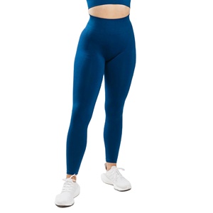 Tissu tricoté sans couture 51% polyamide 38% polyester 11% élasthanne Leggings de yoga pour femmes à taille haute fuselée avec taille élastique - Product Image 1